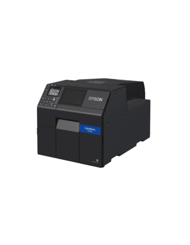 Epson ColorWorks C6000 Series colour label printer, 112 mm media, 85 mm/s, cutter, Ethernet, USB, black