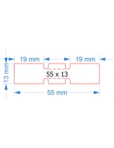 Juvelyrinės etiketės 55x13 mm PP vienas rulonas - 4000 vnt.